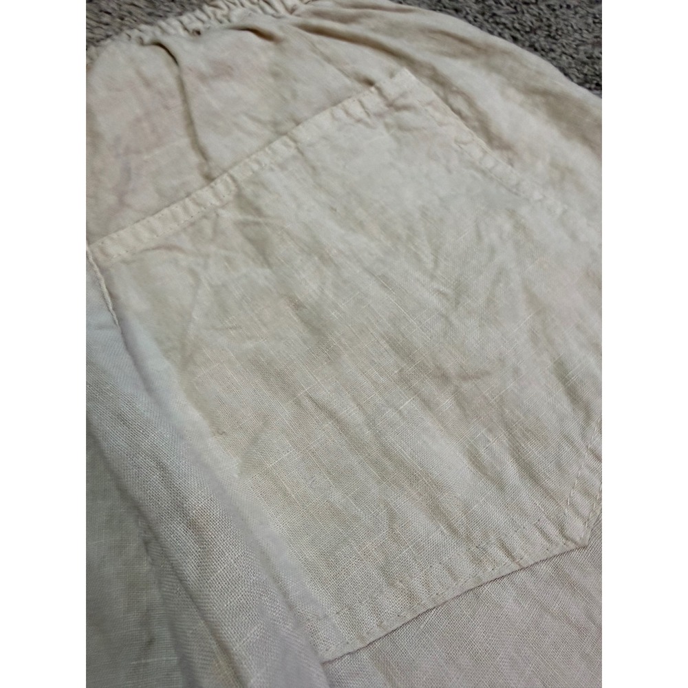 Fresh Laundry Women's Beige Linen Blend Wide Leg Cropped Pants Size Medium - Picture 6 of 9